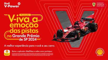 Banner da promoção da Shell, em conjunto com a Ferrari, para o GP de Interlagos da Formula 1