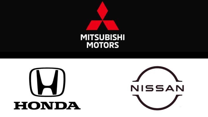 Logos de capa da Honda, Mitsubishi e Nissan