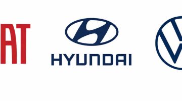 Logos da Fiat, Hyundai e Volkswagen