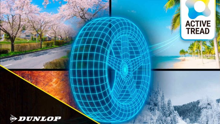Foto que ilustra a tecnologia Active Tread, do pneu Dunlop